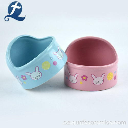 Factory Heart Shaped Hamster Ceramic Pet Bowls